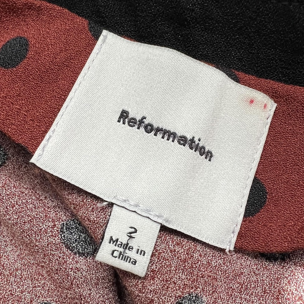 Reformation Dress Mini Polka Dot Cottage Dark Academia French Girl Chic Retro - Picture 8 of 9